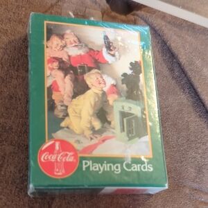 1996 Coca-Cola Green and Red Playing Cards with Santa